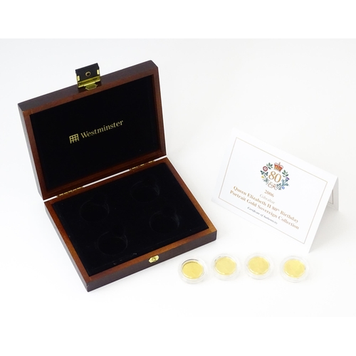 819 - Collector's Coins : a Westminster 2006 Queen Elizabeth II 80th Birthday portrait gold proof sovereig... 