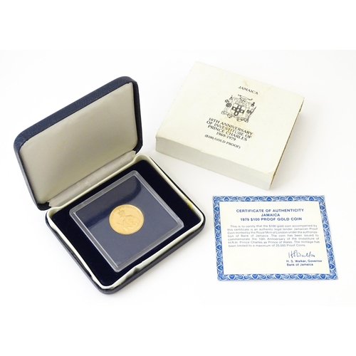 820 - Collector's Coins : a 1979 Royal Mint / Bank of Jamaica 10th Anniversary of Investiture of Prince Ch... 