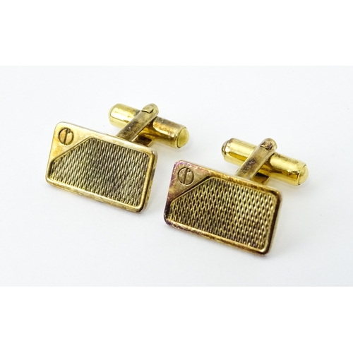 782 - A cased pair of silver gilt cufflinks by Dunhill hallmarked London 1983, maker Alfred Dunhill & Sons... 