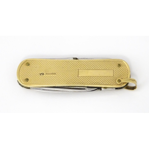 786 - A 9ct gold penknife hallmarked Birmingham 1960, maker Cohen & Charles. Approx. 2 1/2