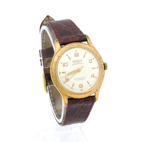 795 - A gentleman's wristwatch the dial signed Geneva '25 Jewels Super Automatic Anti-Magnetic Incabloc'. ... 