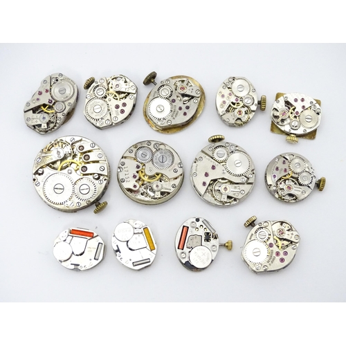 804 - A quantity of assorted watch movements to include Omega, Accurist, Rotary, etc. Together with variou... 