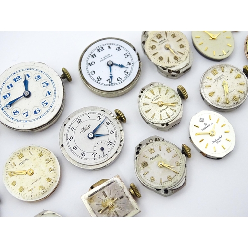 804 - A quantity of assorted watch movements to include Omega, Accurist, Rotary, etc. Together with variou... 