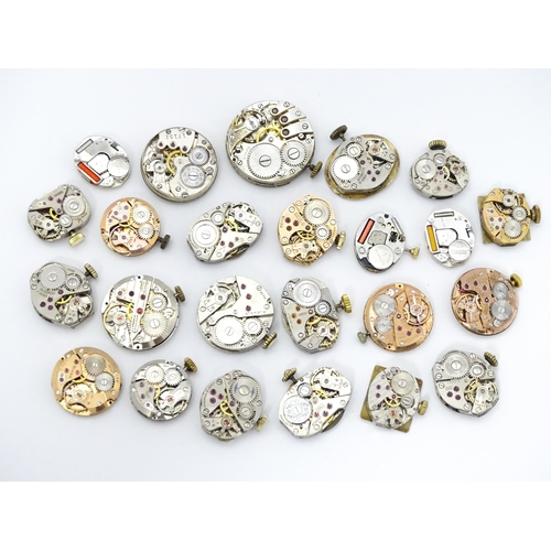 804 - A quantity of assorted watch movements to include Omega, Accurist, Rotary, etc. Together with variou... 