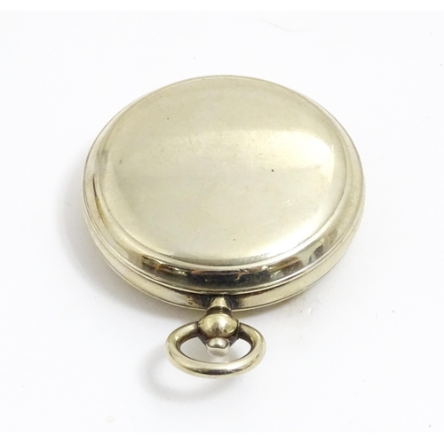 1179 - A mid 20thC pocket compass, with steel pocketwatch style case, approx 1 3/4