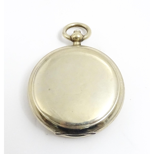 1179 - A mid 20thC pocket compass, with steel pocketwatch style case, approx 1 3/4