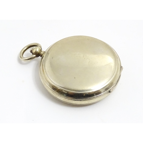 1179 - A mid 20thC pocket compass, with steel pocketwatch style case, approx 1 3/4