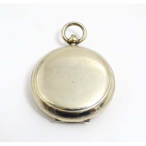 1179 - A mid 20thC pocket compass, with steel pocketwatch style case, approx 1 3/4