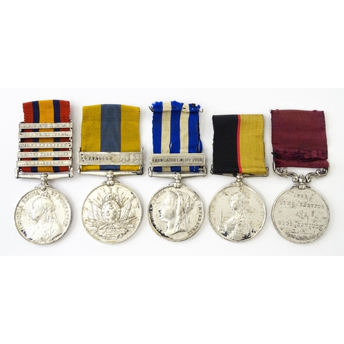 837 - Militaria : Victorian British Army African campaign medals, comprising: a Queen's South Africa medal... 