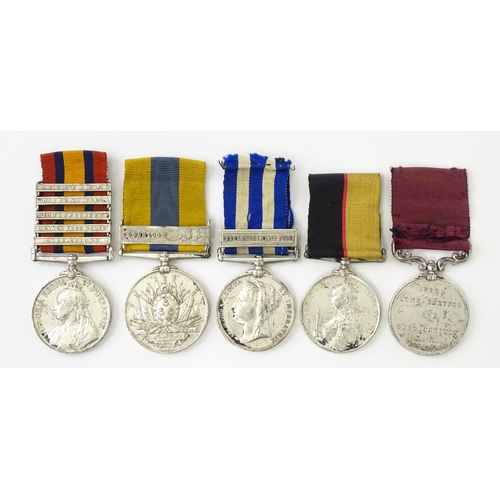 837 - Militaria : Victorian British Army African campaign medals, comprising: a Queen's South Africa medal... 