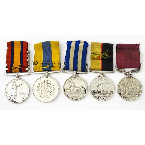 837 - Militaria : Victorian British Army African campaign medals, comprising: a Queen's South Africa medal... 