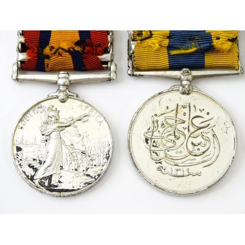 837 - Militaria : Victorian British Army African campaign medals, comprising: a Queen's South Africa medal... 