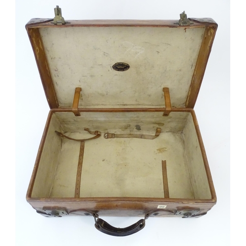 844 - Militaria, WWI / World War 1 / First World War / WWI : an early 20thC leather suitcase by Army & Nav... 