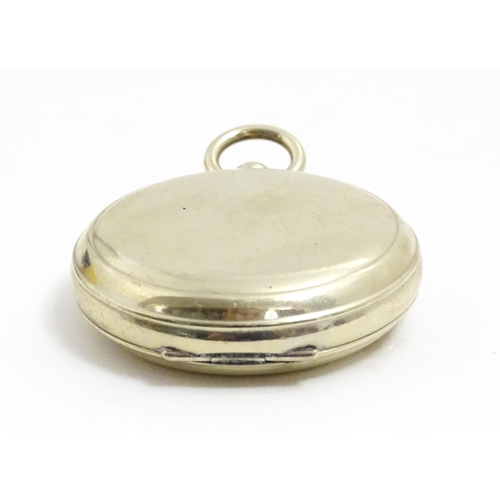 1179 - A mid 20thC pocket compass, with steel pocketwatch style case, approx 1 3/4