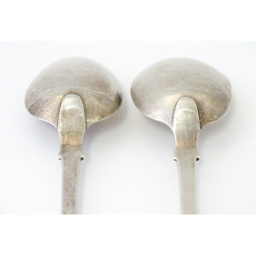 401A - A pair of George III silver Fiddle pattern tablespoons, hallmarked Newcastle 1797, maker Thomas Wats... 