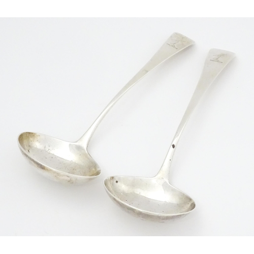 404A - A pair of George III silver ladles hallmarked London 1800, maker Solomon Hougham. Approx. 7