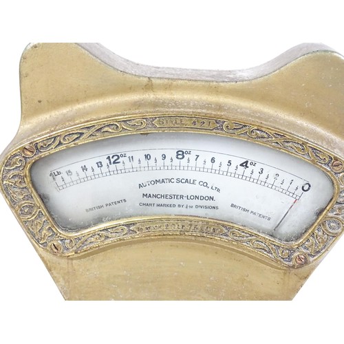 1252A - An early 20thC grocer's scales by The Automatic Scale Company, London & Manchester (Altrincham), con... 