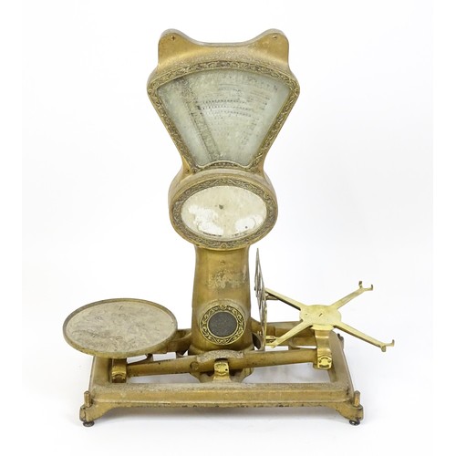 1252A - An early 20thC grocer's scales by The Automatic Scale Company, London & Manchester (Altrincham), con... 