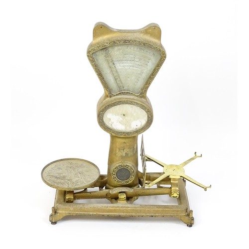 1252A - An early 20thC grocer's scales by The Automatic Scale Company, London & Manchester (Altrincham), con... 