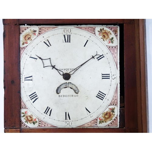 1391 - A 19thC pine cased 30 hour longcase clock, the 11