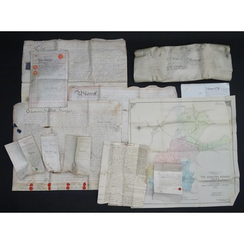 1950 - Kent local interest : a quantity of 17thC and later indentures, conveyance documents and ephemera fr... 