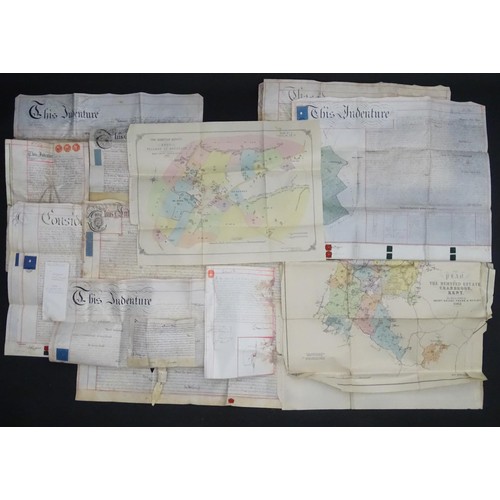 1950 - Kent local interest : a quantity of 17thC and later indentures, conveyance documents and ephemera fr... 