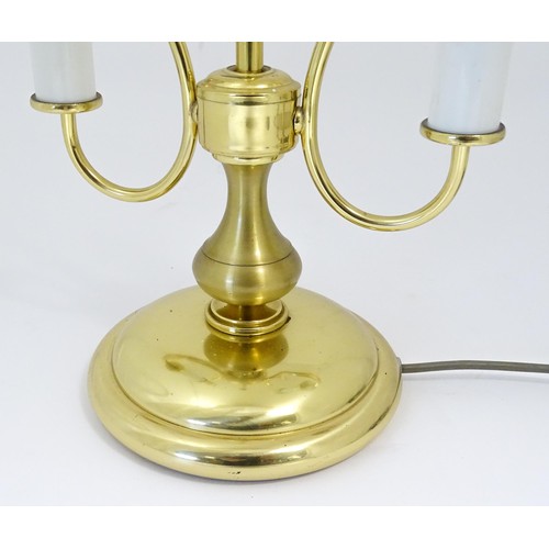 1429 - A 20thC twin branch table lamp. Approx. 21