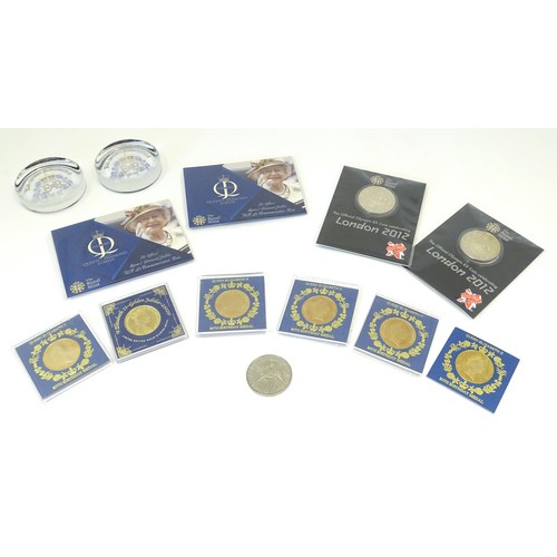 824A - Collector's Coins : a quantity of commemorative coins, comprising two 2012 Royal Mint Queen Elizabet... 