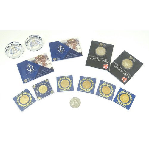 824A - Collector's Coins : a quantity of commemorative coins, comprising two 2012 Royal Mint Queen Elizabet... 