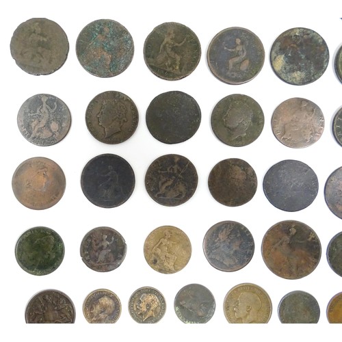 825A - A quantity of assorted George III and later coins to include cartwheel pennies, etc. Together with a... 