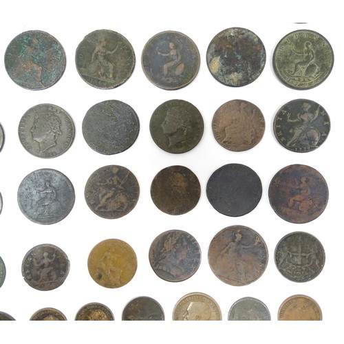 825A - A quantity of assorted George III and later coins to include cartwheel pennies, etc. Together with a... 