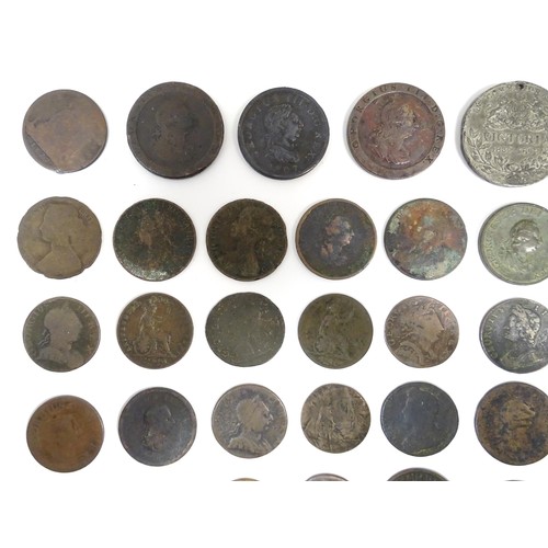 825A - A quantity of assorted George III and later coins to include cartwheel pennies, etc. Together with a... 