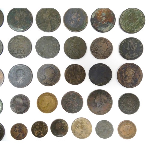 825A - A quantity of assorted George III and later coins to include cartwheel pennies, etc. Together with a... 