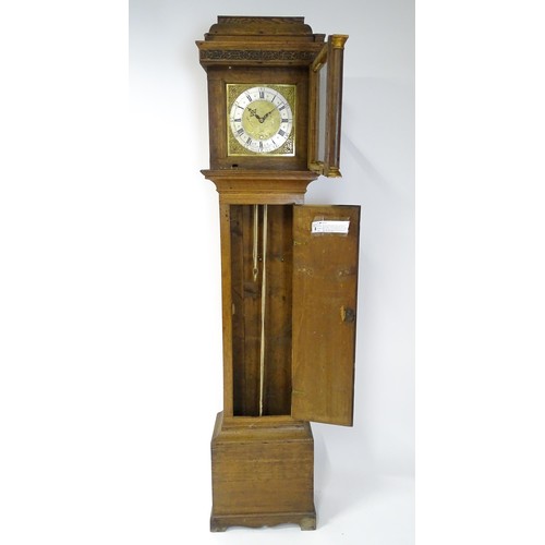 1392A - Thomas Knight of Thaxted : An 18thC oak cased 30 hour longcase clock striking on a bell, the dial ha... 