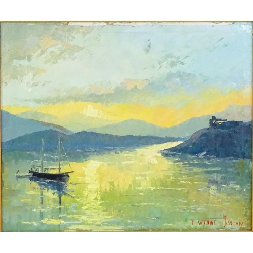 1654 - John Wynne Morgan (1906-1991), Oil on canvas, Mooring at Dusk. Signed lower right and titled to reve... 