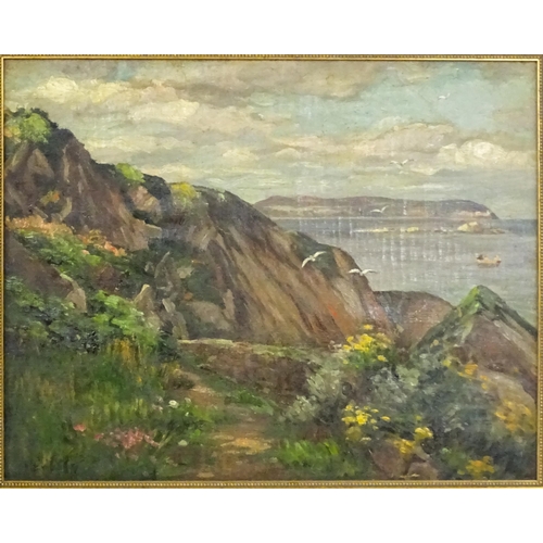 1664 - Edward James Rogers (1872-1938), Irish School, Oil on canvas laid on board, Hill of Howth from Dalke... 