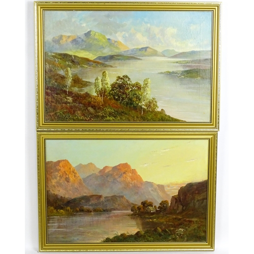 1675 - Francis E Jamieson (1895-1950), Oil on canvas, A pair of Highland loch landscapes to include Loch Ka... 