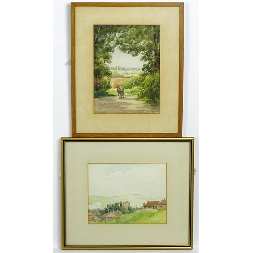 1751 - Edward James Rogers (1872-1938), Irish School, Watercolours, Sussex Lane near Haywards Heath, and Le... 