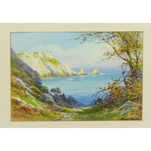 1761 - Ruben S. Southey, 20th century, Watercolour, Evening Light Anstey's Cove, Torquay. Signed lower righ... 