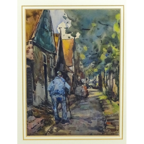 1767 - Alexander Charles Robinson (1867-1952), American School, Watercolour, A Continental street scene wit... 