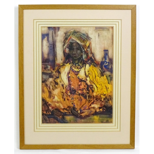 1769 - Alexander Charles Robinson (1867-1952), American School, Watercolour, A portrait of an African woman... 