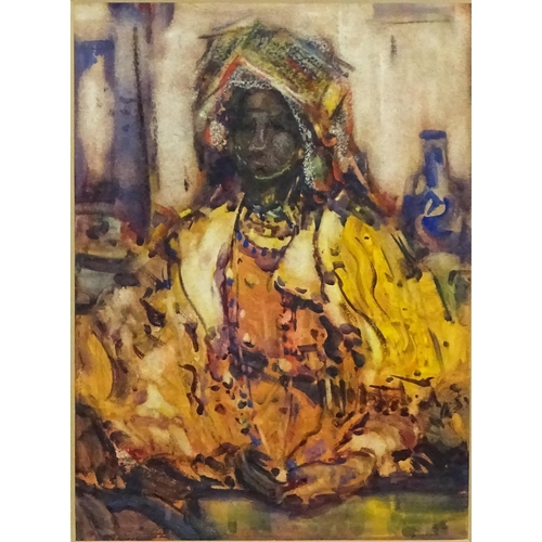 1769 - Alexander Charles Robinson (1867-1952), American School, Watercolour, A portrait of an African woman... 