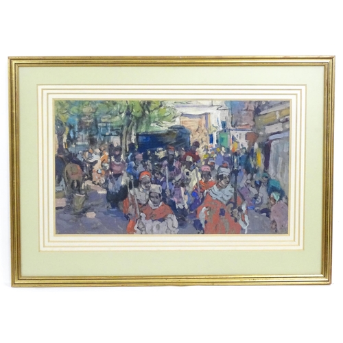 1770 - Alexander Charles Robinson (1867-1952), American School, Watercolour, Street Procession. Approx. 11