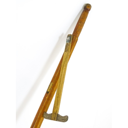 1092 - Nautical / Maritime Interest: a large early 20thC boat rudder and tiller, constructed from hardwood ... 