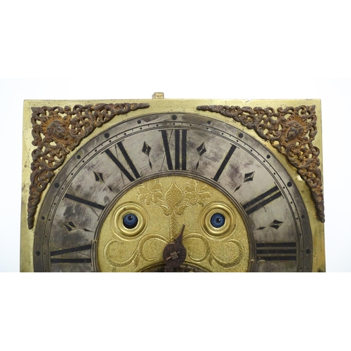 1391A - Henry South : An 18thC oak cased longcase clock, the brass dial with automaton eyes, silvered chapte... 