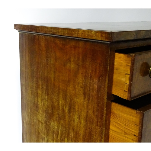 1460 - A 19thC mahogany chest of drawers of large proportions, the chest having a crossbanded top and drawe... 