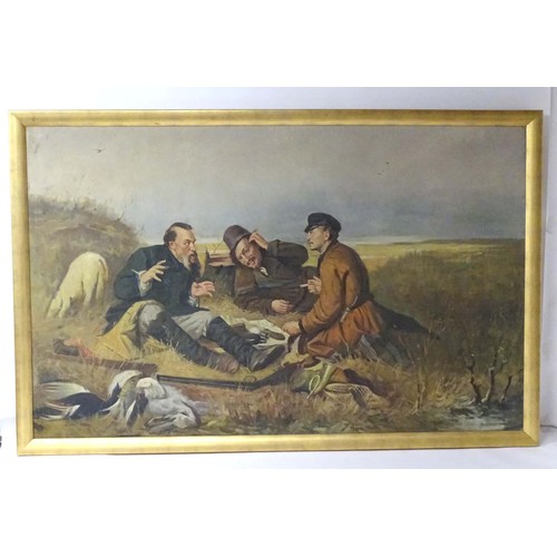 1688 - After Vasily Perov (1834-1882), 20th century, USSR / Russian School, Oil on canvas, Hunters at Rest.... 