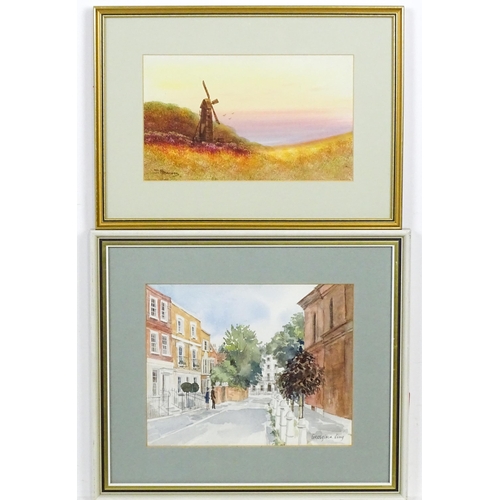 1777 - Georgina Ling, 20th century, Watercolour, Cheyne Row, Chelsea. Signed lower right. Together with J. ... 