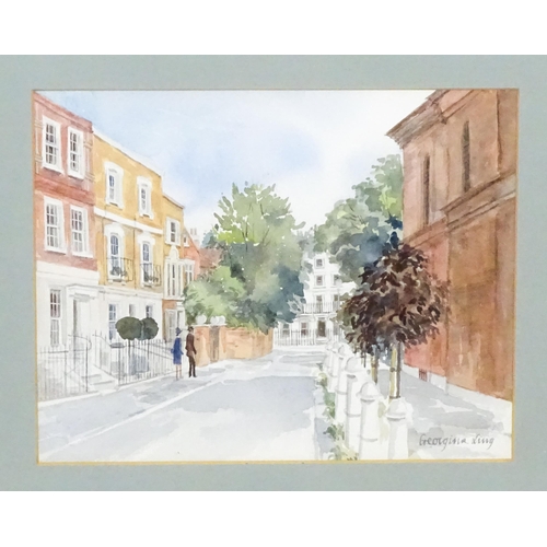 1777 - Georgina Ling, 20th century, Watercolour, Cheyne Row, Chelsea. Signed lower right. Together with J. ... 