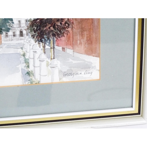 1777 - Georgina Ling, 20th century, Watercolour, Cheyne Row, Chelsea. Signed lower right. Together with J. ... 